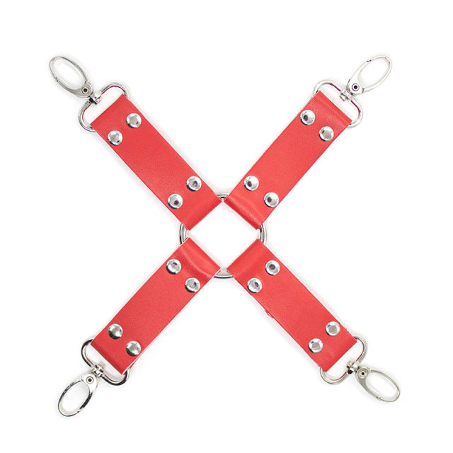 PU Leather BDSM Bondage Restraints Fetish Slave Handcuffs Ankle Cuff Whip Adult Games Erotic Products Sex Toys For Women Couples