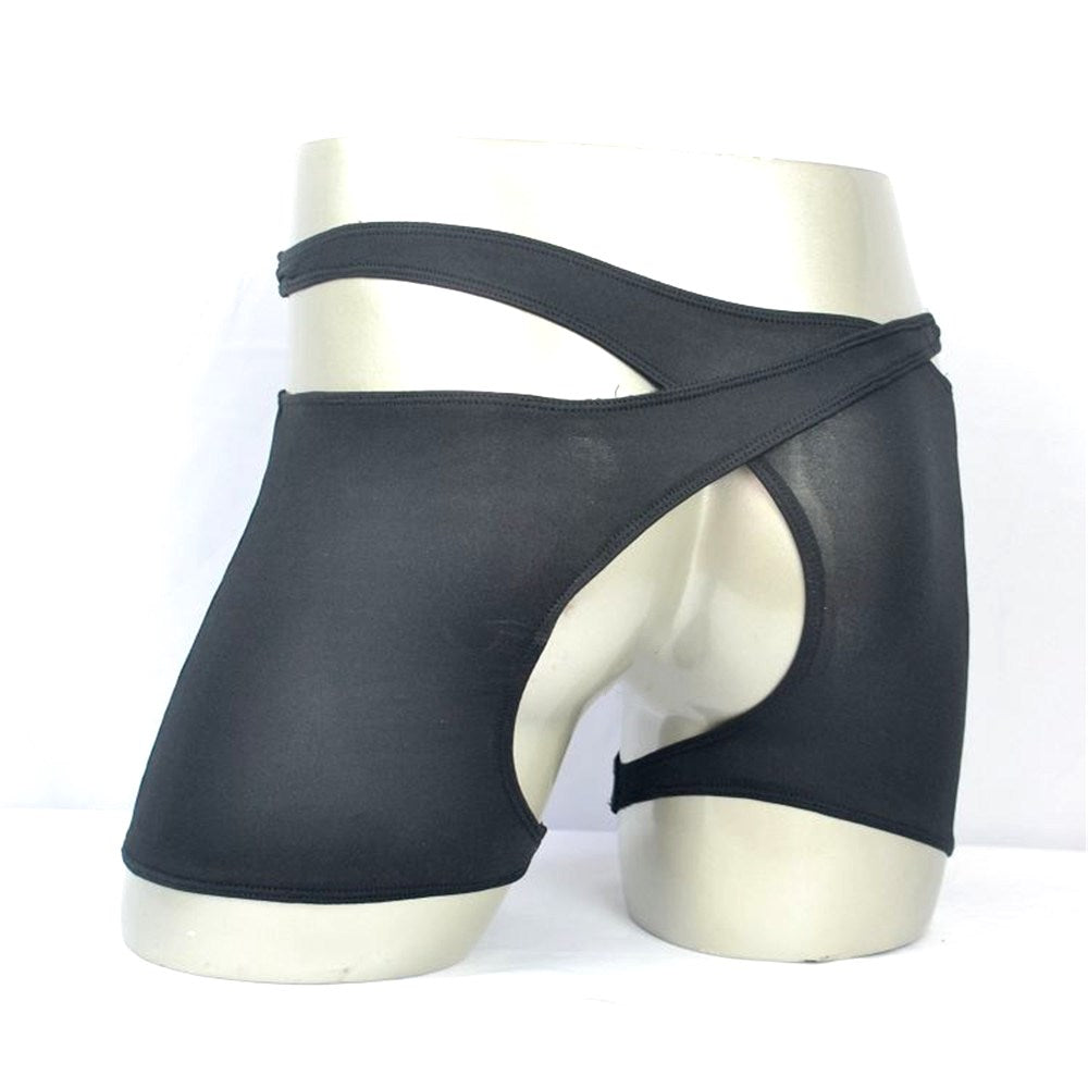 Novelty Man Sexy Cross Boxer Open Front Penis Hole Underwear Breathable Male Panties Gay Funny