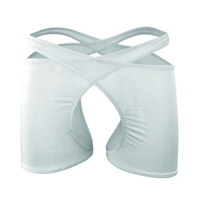 Novelty Man Sexy Cross Boxer Open Front Penis Hole Underwear Breathable Male Panties Gay Funny