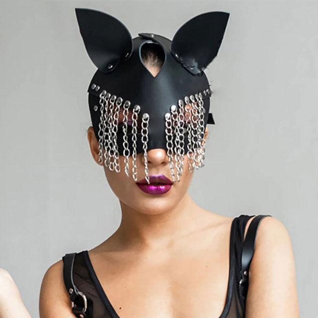 Fullyoung Sexy Leather Mask Bunny Girl Cosplay Masquerade Erotic Halloween Carnival Party Masks Bdsm Bondage Games Fetish Mask