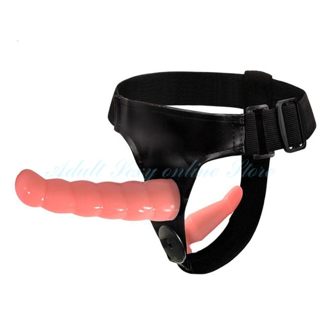 Double Penis Dildo Double Ended Strapon Ultra Elastic Harness Belt Strap On Dildo Adult Sex Toys for Woman Couples Sex Products