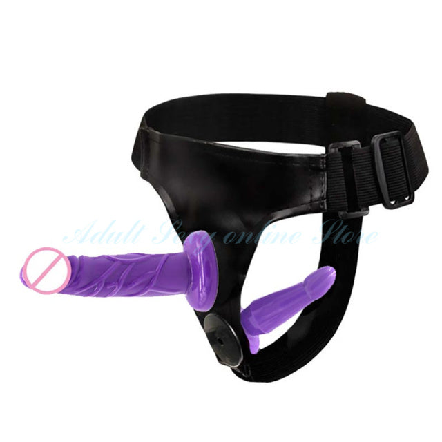 Double Penis Dildo Double Ended Strapon Ultra Elastic Harness Belt Strap On Dildo Adult Sex Toys for Woman Couples Sex Products