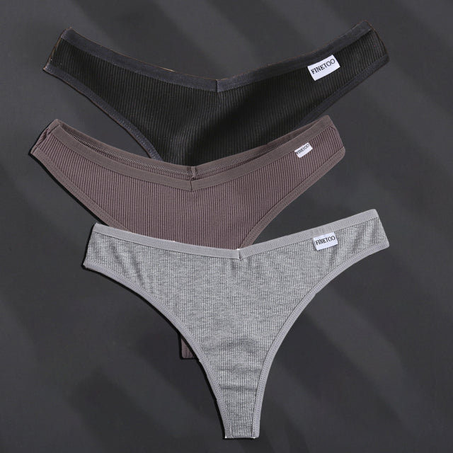 3PCS/Set G-string Panties Cotton Women&#39;s Underwear Sexy Panties