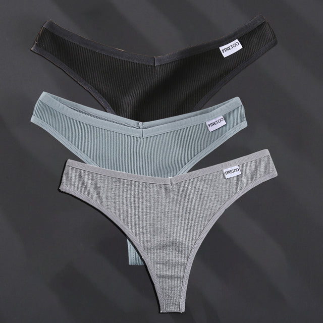 3PCS/Set G-string Panties Cotton Women&#39;s Underwear Sexy Panties