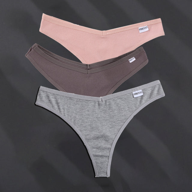 3PCS/Set G-string Panties Cotton Women&#39;s Underwear Sexy Panties