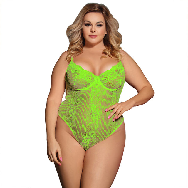 Comeonlover Underwire Overalls For Women Lace Bodysuit Transparent Body Suit Sexy Teddies Lingerie Plus Size Jumpsuit