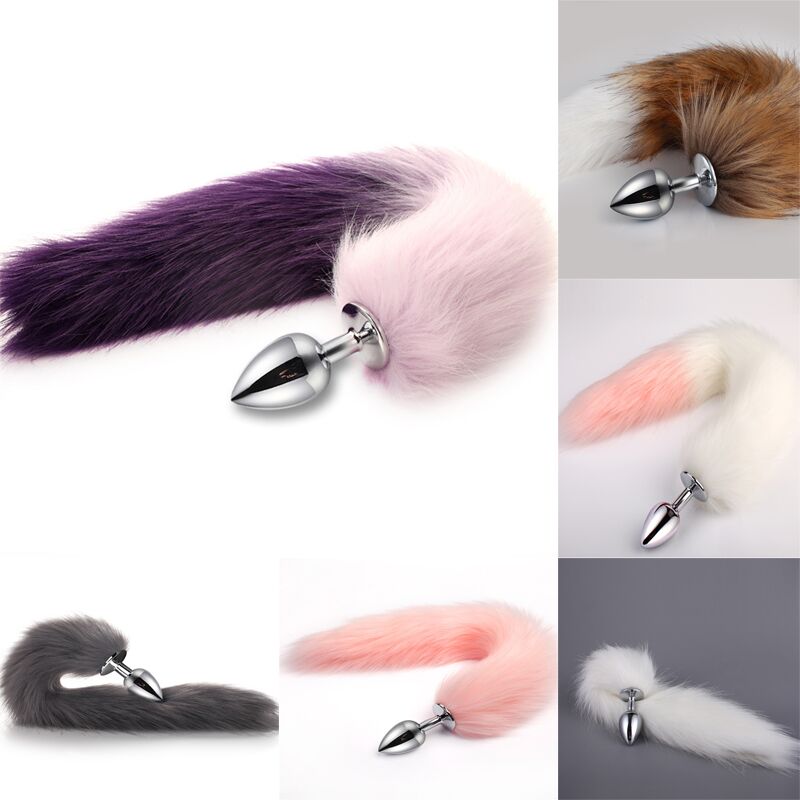 bdSM Dog Fox Tail Anal Plug sexy Toys Metal Fake Furry Butt  BDSM Flirt Anus  For Women role Games Product  Couples