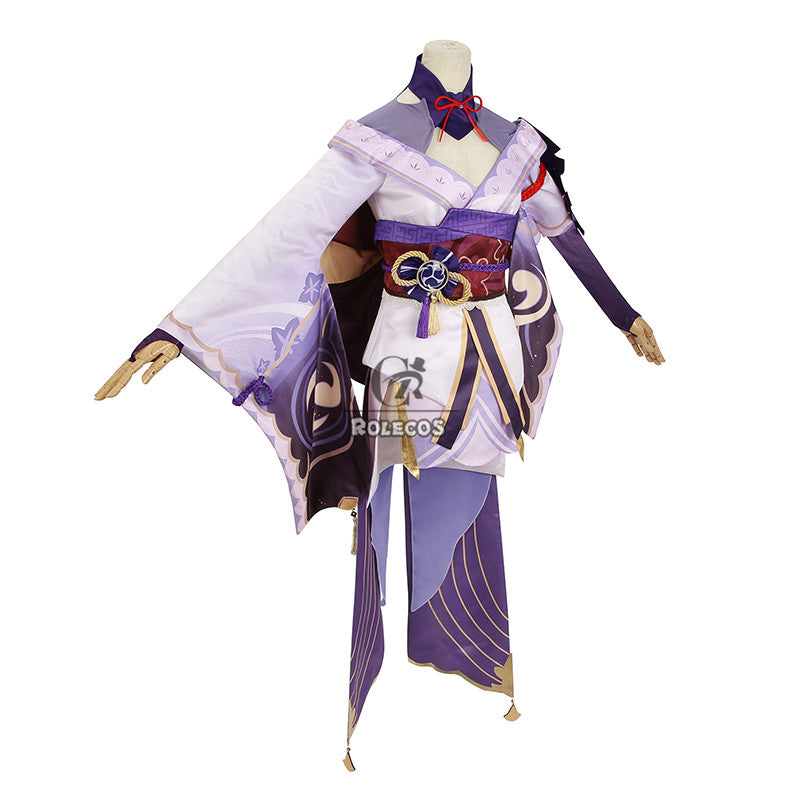 ROLECOS Game Genshin Impact Raiden Shogun Cosplay Costume Baal Raiden Shogun Cosplay Costume Sexy Women Uniform Dress Full Set