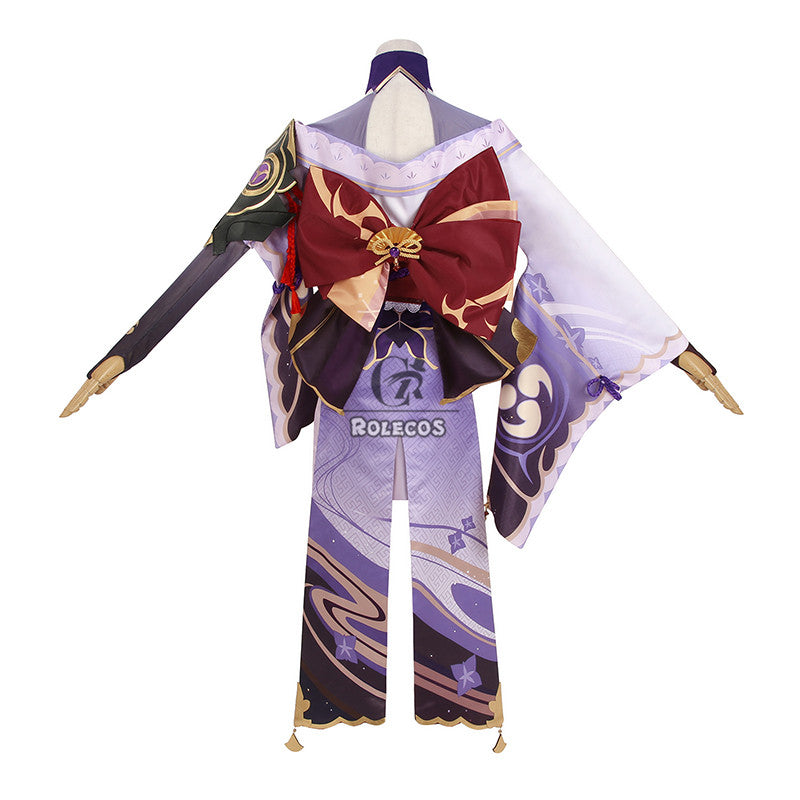 ROLECOS Game Genshin Impact Raiden Shogun Cosplay Costume Baal Raiden Shogun Cosplay Costume Sexy Women Uniform Dress Full Set