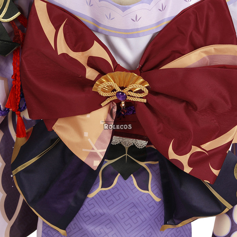 ROLECOS Game Genshin Impact Raiden Shogun Cosplay Costume Baal Raiden Shogun Cosplay Costume Sexy Women Uniform Dress Full Set