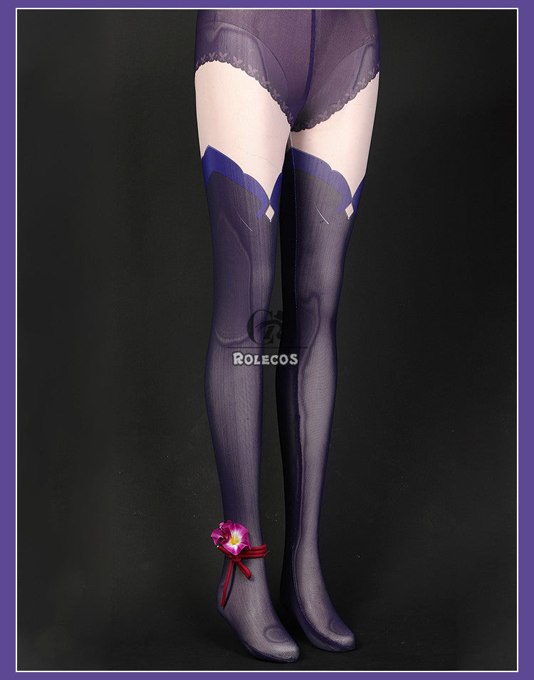 ROLECOS Game Genshin Impact Raiden Shogun Cosplay Costume Baal Raiden Shogun Cosplay Costume Sexy Women Uniform Dress Full Set