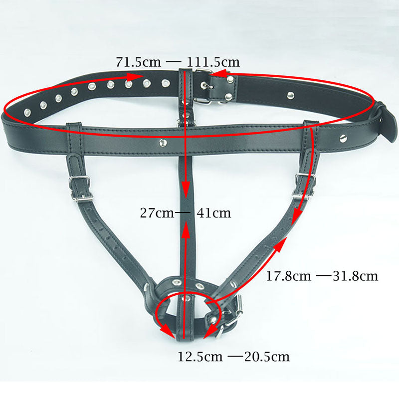 BDSM Chastity Forced Orgasm Belt For Vibrator,Leather Bondage Strap-on Harness,Strapon Magic Wand Massager,Sex Toys For Women