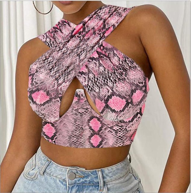 Women Criss Cross Tank Tops Sexy Sleeveless Solid Color Cutout Front Crop Tops Party Club Streetwear Lady Bustier Tops
