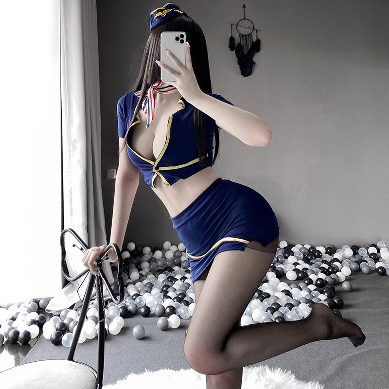 Stewardess Uniform Erotic Temptation Sexy Flight Attendant Uniform Sexy Police Japanese Lingerie