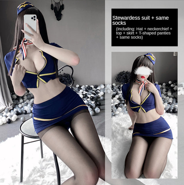 Stewardess Uniform Erotic Temptation Sexy Flight Attendant Uniform Sexy Police Japanese Lingerie
