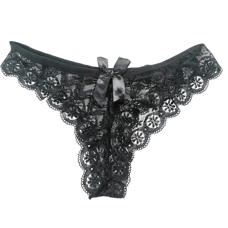 Lace Thong Women Butterfly Low Waist Panties Transparent