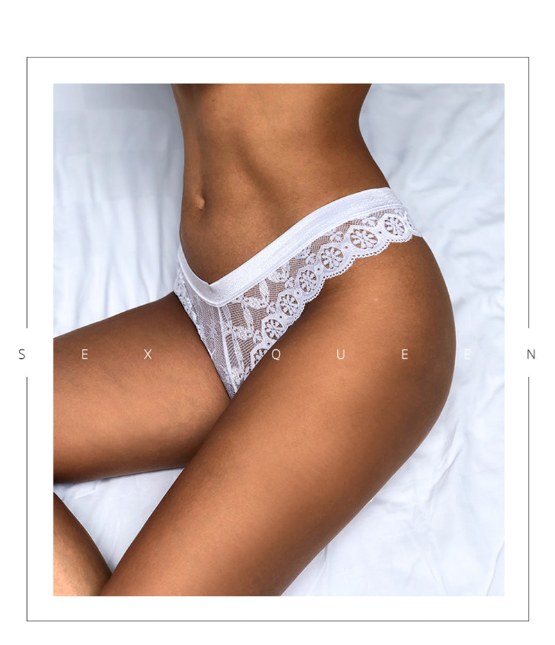 Lace Thong Women Butterfly Low Waist Panties Transparent