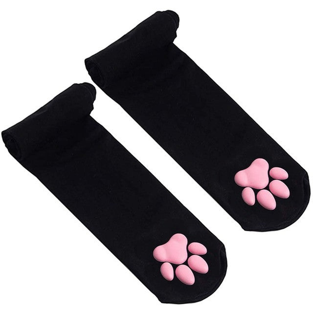 Cat Paw Socks Kawaii 3D Cat Claw Beanies For Women Paw Stocking Lolita Cosplay Pawpad Socks Cosplay Cat-Paw-Pad Thigh High Socks