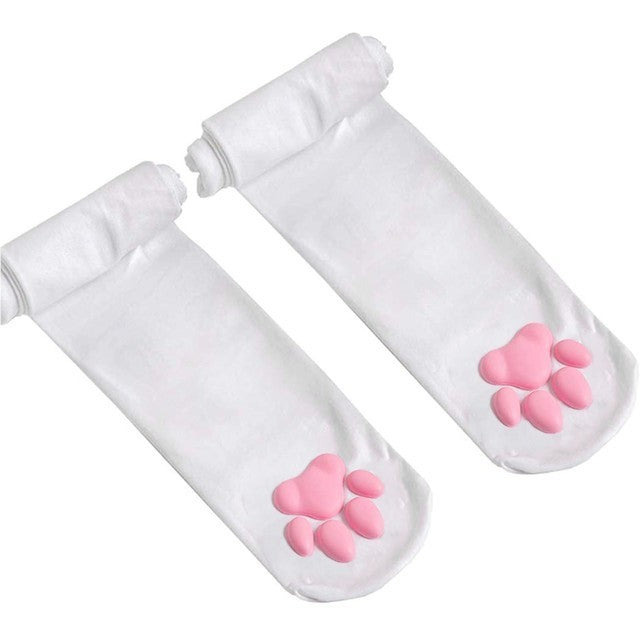 Cat Paw Socks Kawaii 3D Cat Claw Beanies For Women Paw Stocking Lolita Cosplay Pawpad Socks Cosplay Cat-Paw-Pad Thigh High Socks