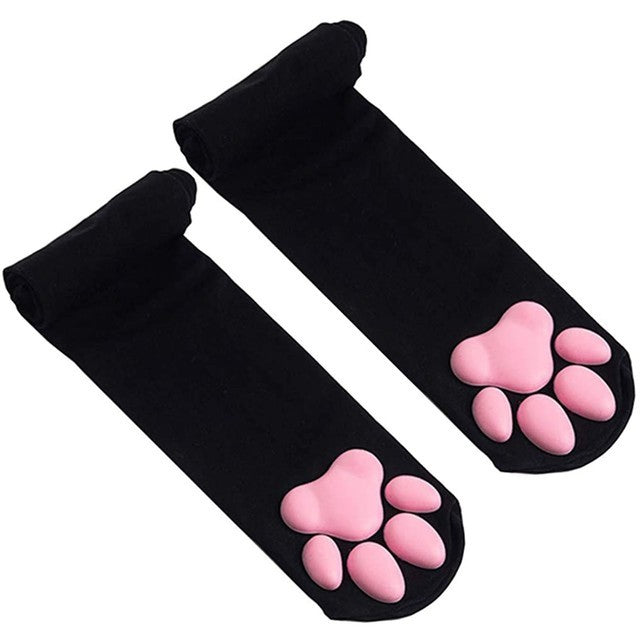 Cat Paw Socks Kawaii 3D Cat Claw Beanies For Women Paw Stocking Lolita Cosplay Pawpad Socks Cosplay Cat-Paw-Pad Thigh High Socks