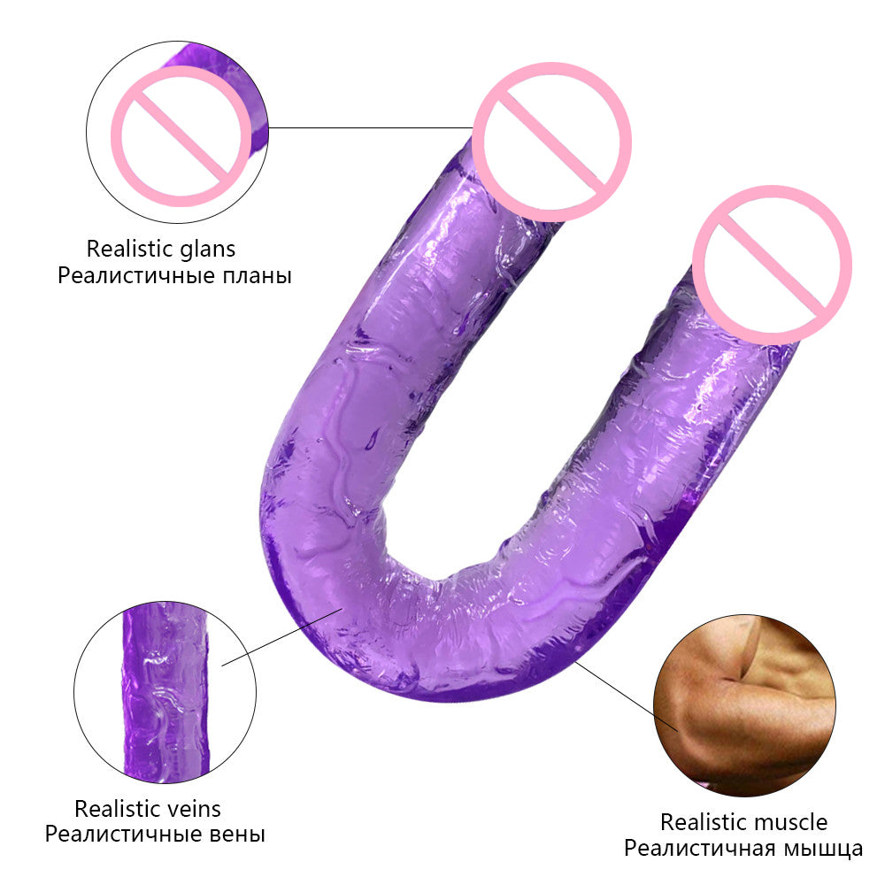 Double head Dildo Long Jelly Realistic Dildo Double Ended Dildo Flexible Big Penis for Women Masturbator Sex Toys for Lesbian
