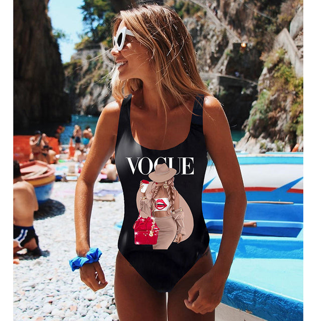 One Piece Swimsuit Women Swimwear Push Up Monokini Sexy Bodysuit Print Bathing Suit Female Beachwear Backless Swim Wear Beach