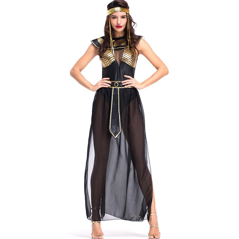 Deluxe Cleopatra Costume Sexy Women Ancient Egyptian Pharaoh Clothing Adult Halloween Party Cosplay Egypt Queen Long Dress