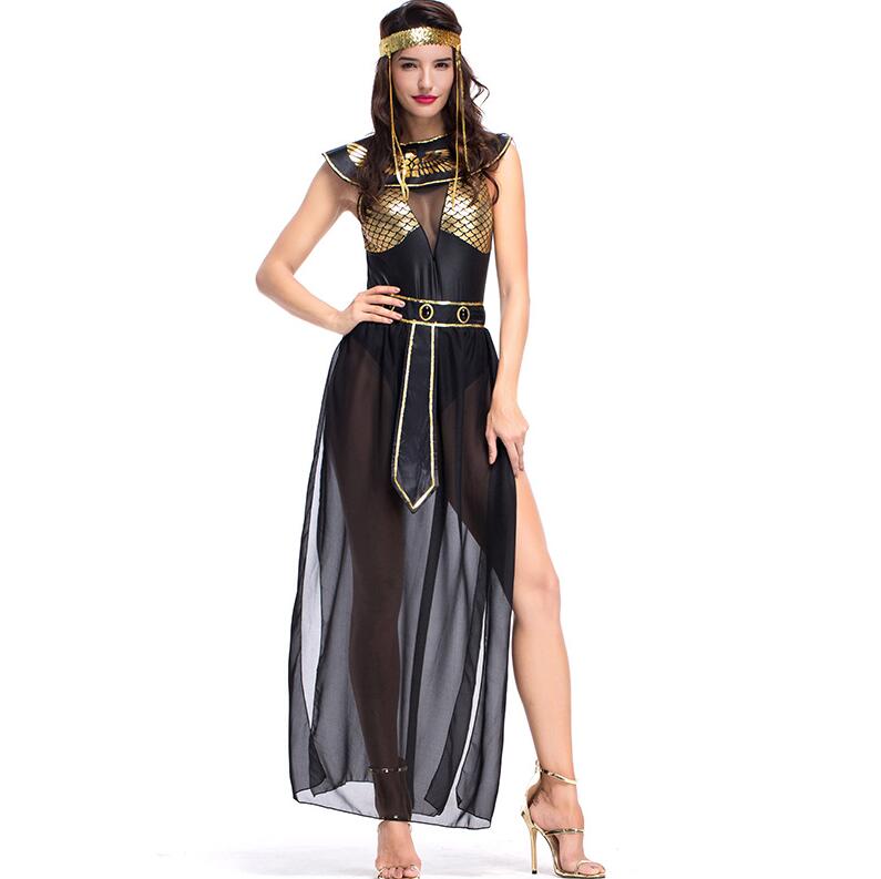 Deluxe Cleopatra Costume Sexy Women Ancient Egyptian Pharaoh Clothing Adult Halloween Party Cosplay Egypt Queen Long Dress