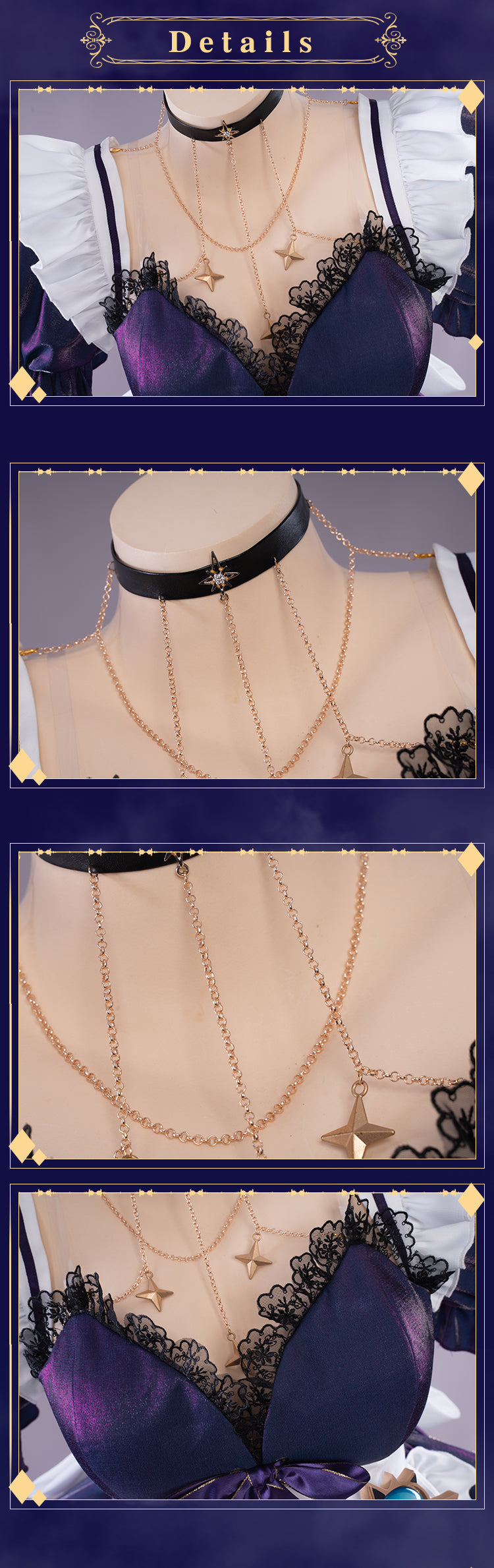 Exclusive Authorization UWOWO Game Genshin Impact Mona Maid Dress New Cosplay Costume Cute Carnival Halloween Christmas