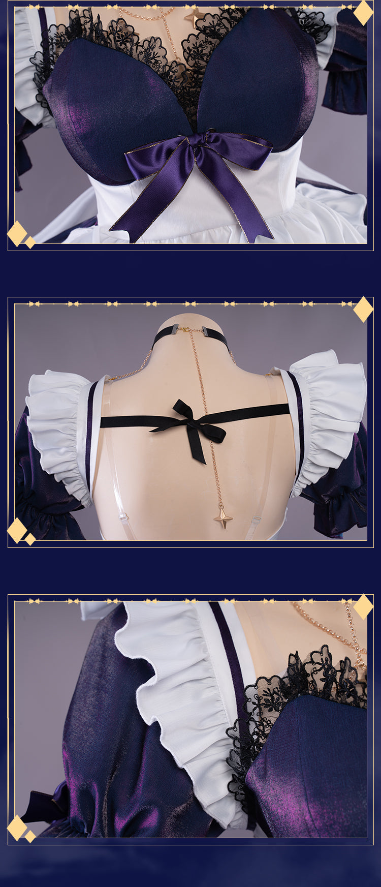 Exclusive Authorization UWOWO Game Genshin Impact Mona Maid Dress New Cosplay Costume Cute Carnival Halloween Christmas