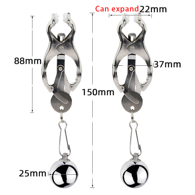 BDSM Bondage Nipple clamp Sex Breast Clamp Clips Stainless Steel Metal Nipple Shaking Clamps Breast Clip Sex Slaves Sex Shop 18+