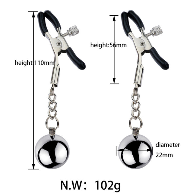 BDSM Bondage Nipple clamp Sex Breast Clamp Clips Stainless Steel Metal Nipple Shaking Clamps Breast Clip Sex Slaves Sex Shop 18+