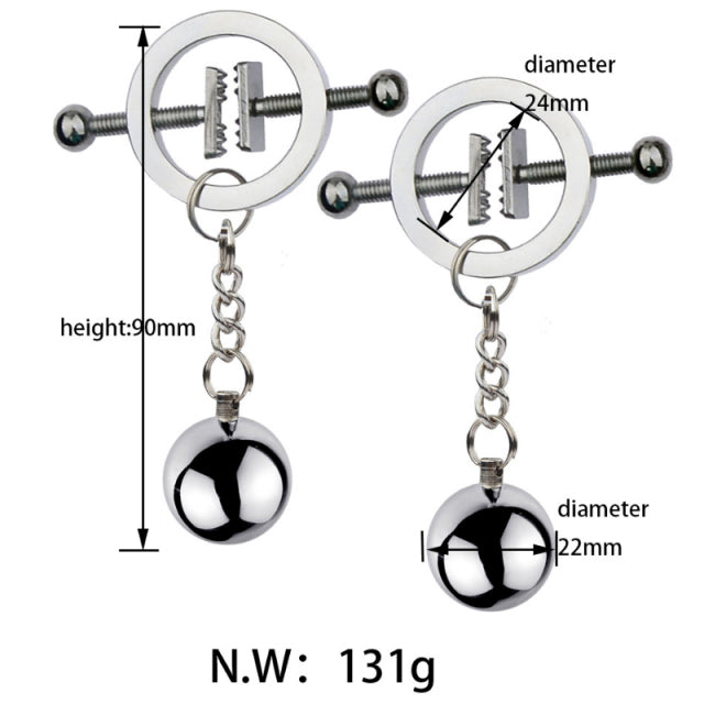 BDSM Bondage Nipple clamp Sex Breast Clamp Clips Stainless Steel Metal Nipple Shaking Clamps Breast Clip Sex Slaves Sex Shop 18+