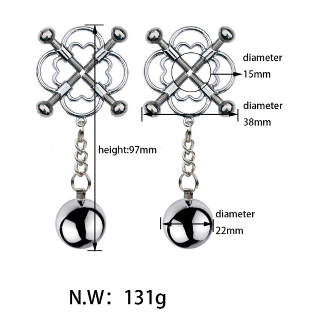 BDSM Bondage Nipple clamp Sex Breast Clamp Clips Stainless Steel Metal Nipple Shaking Clamps Breast Clip Sex Slaves Sex Shop 18+