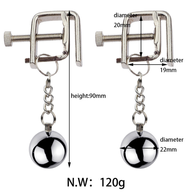 BDSM Bondage Nipple clamp Sex Breast Clamp Clips Stainless Steel Metal Nipple Shaking Clamps Breast Clip Sex Slaves Sex Shop 18+