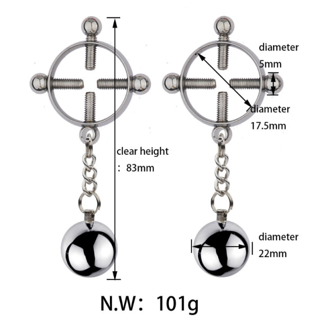 BDSM Bondage Nipple clamp Sex Breast Clamp Clips Stainless Steel Metal Nipple Shaking Clamps Breast Clip Sex Slaves Sex Shop 18+
