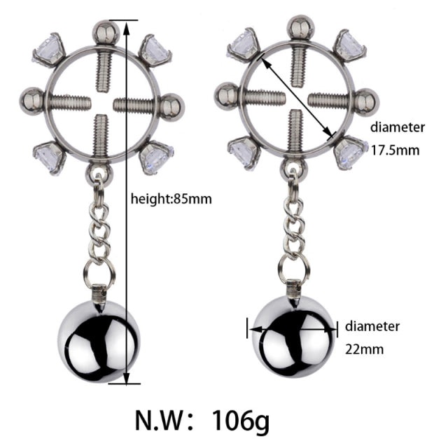 BDSM Bondage Nipple clamp Sex Breast Clamp Clips Stainless Steel Metal Nipple Shaking Clamps Breast Clip Sex Slaves Sex Shop 18+