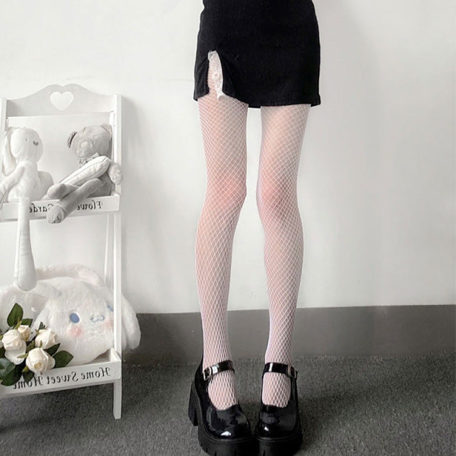 Sexy Women High waist fishnet stocking club tights panty knitting net pantyhose mesh lingerie Anime Lolita Cosplay Costumes