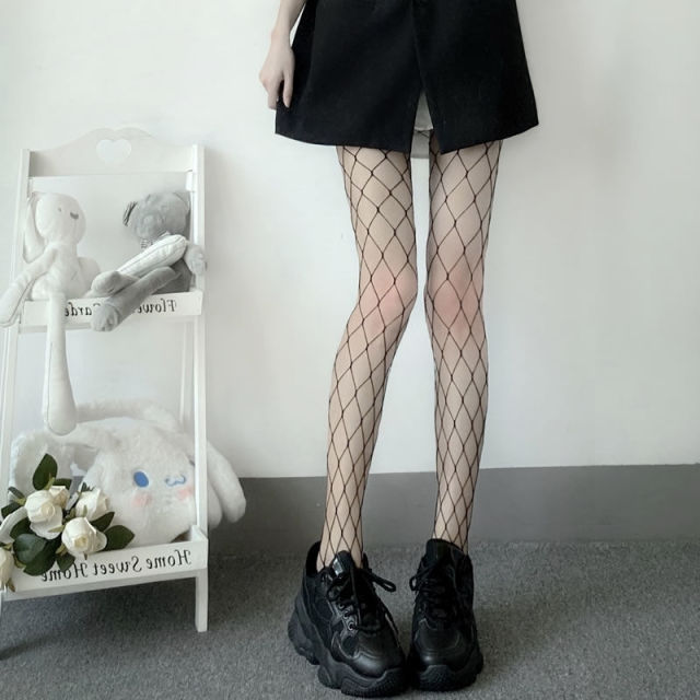 Sexy Women High waist fishnet stocking club tights panty knitting net pantyhose mesh lingerie Anime Lolita Cosplay Costumes