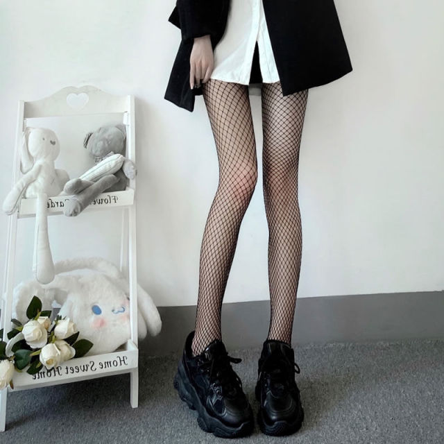 Sexy Women High waist fishnet stocking club tights panty knitting net pantyhose mesh lingerie Anime Lolita Cosplay Costumes
