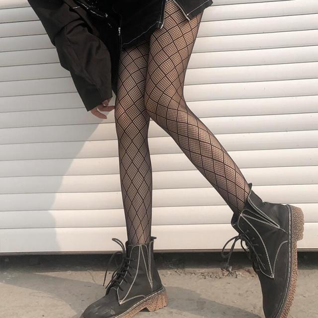 Sexy Women High waist fishnet stocking club tights panty knitting net pantyhose mesh lingerie Anime Lolita Cosplay Costumes