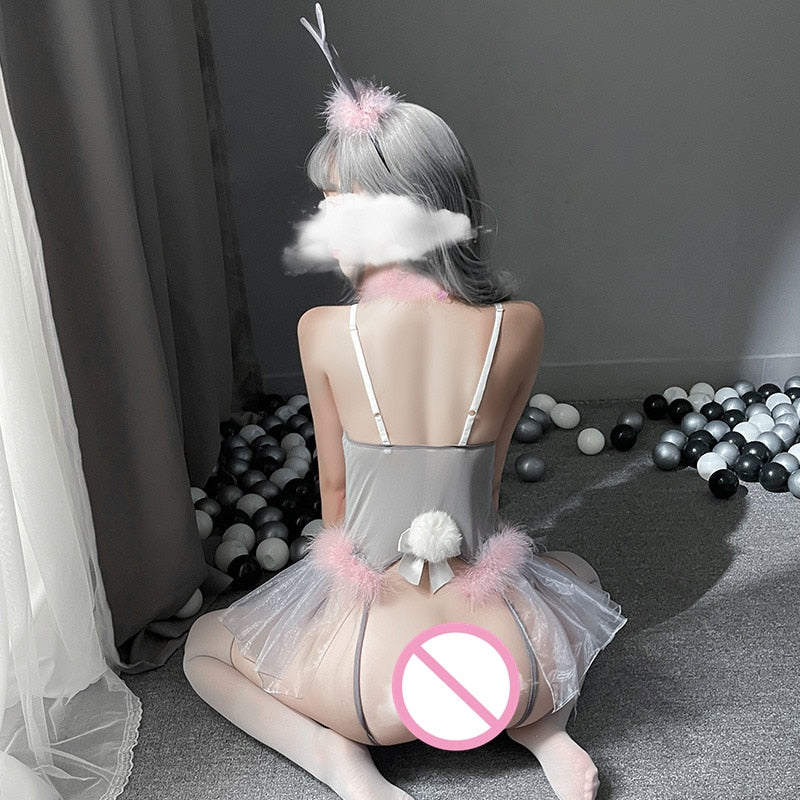 Sexy Classic Bunny Girl Cosplay Outfit Black Pink Japanese Anime Rabbit Uniform Porno Party For Women Sex Lingerie AV Sets