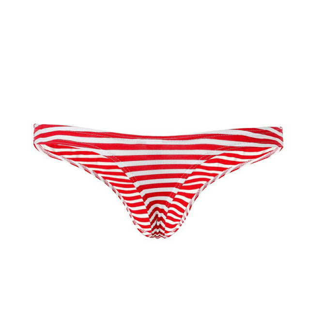 Sexy Gay Men Underwear Male Jockstrap G-string And Thong Mens Underpants Striped Low-Rise Breathable Soft T-back Panties Cueca