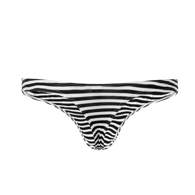 Sexy Gay Men Underwear Male Jockstrap G-string And Thong Mens Underpants Striped Low-Rise Breathable Soft T-back Panties Cueca
