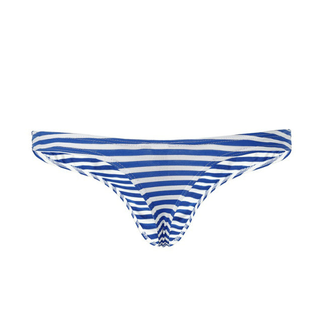 Sexy Gay Men Underwear Male Jockstrap G-string And Thong Mens Underpants Striped Low-Rise Breathable Soft T-back Panties Cueca