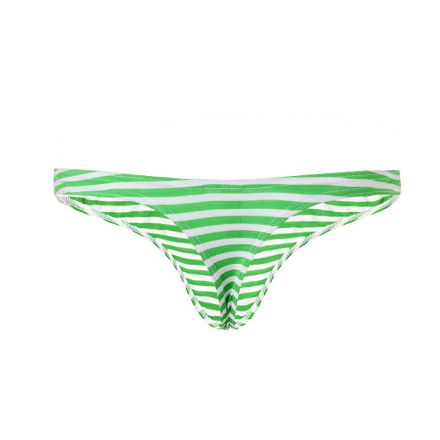 Sexy Gay Men Underwear Male Jockstrap G-string And Thong Mens Underpants Striped Low-Rise Breathable Soft T-back Panties Cueca