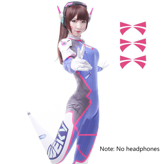 Dva Cosplay Costume Game  Female Adult child Lycra 3D Printing Spandex Halloween Party Zentai Wig Suits Gun D.Va cos