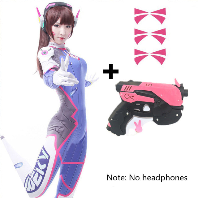 Dva Cosplay Costume Game  Female Adult child Lycra 3D Printing Spandex Halloween Party Zentai Wig Suits Gun D.Va cos