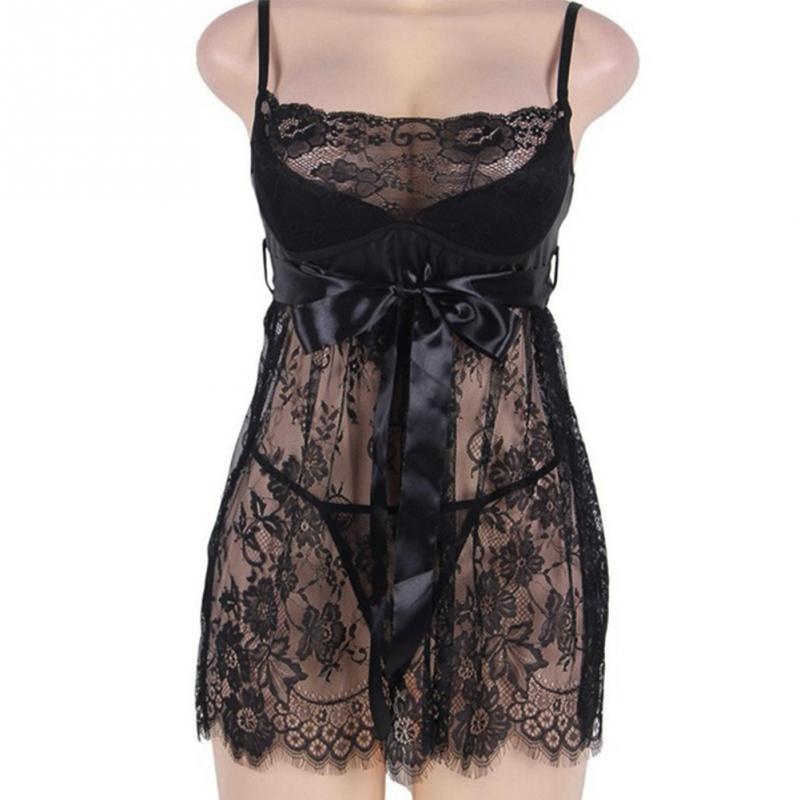 Hot Erotic Lace Hollow Pajamas Sexy Plus Size Lingerie Women Sexy Mujer Sexi Babydoll Lingerie Sex Costume Plus Size S-5XL