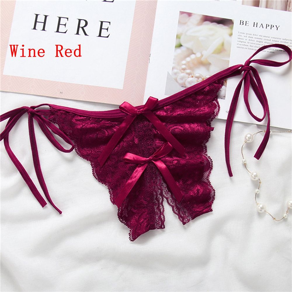 G-string Intimates Seamless Underwear Ladies Slim Sexy Bandage Panties Fashion Bowknot Lace Crotch Thongs Briefs Shorts